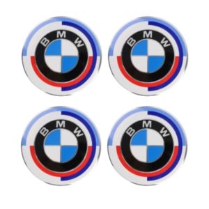 Emblemas adhesivos 50 Aniversario para centro de llantas compatibles con BMW 70 MM