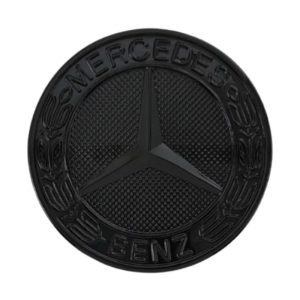 Emblema para capó full black brillo 57 mm compatible con Mercedes Benz Clase C, E, S