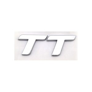 Emblema adhesivo TT cromado para maletero compatible con Audi (B)