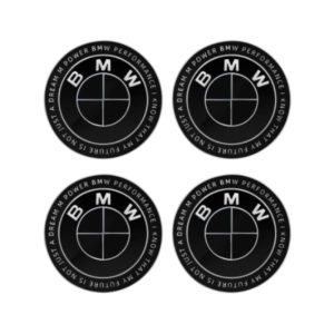 Emblemas adhesivos negros Performance para centro de llantas compatibles con BMW 70 MM