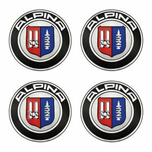 Emblema adhesivo Alpina de 65 mm con relieve para llantas