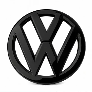 Emblema Volkswagen negro brillo para portón trasero con pestañas compatible con Golf V, EOS, Passat B6