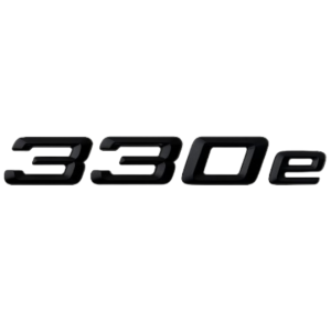 Emblema adhesivo 330e para maletero negro brillo compatible con BMW