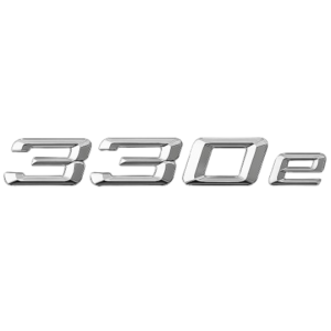 Emblema adhesivo 330e para maletero cromado compatible con BMW