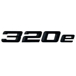 Emblema adhesivo 320e para maletero negro brillo compatible con BMW