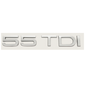 Emblema adhesivo 55 TDI cromado para maletero compatible con Audi