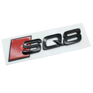 Emblema adhesivo SQ8 negro brillo para maletero compatible con Audi