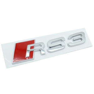 Emblema adhesivo RS3 cromado para maletero compatible con Audi (S)