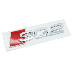 Emblema adhesivo SQ2 cromado para maletero compatible con Audi