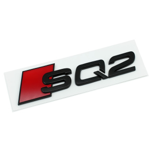 Emblema adhesivo SQ2 negro brillo para maletero compatible con Audi