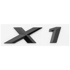 Emblema adhesivo X1 para maletero negro brillo compatible con BMW