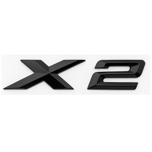 Emblema adhesivo X2 para maletero negro brillo compatible con BMW