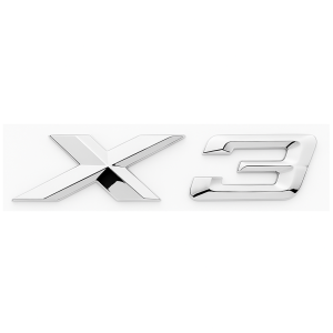 Emblema adhesivo X3 para maletero cromado compatible con BMW