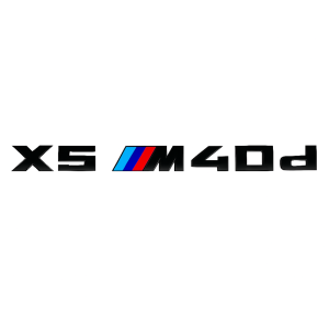 Emblema adhesivo X5 M40d para maletero negro brillo compatible con BMW