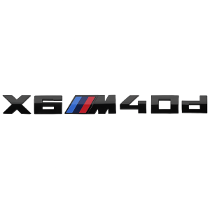 Emblema adhesivo X6 M40d para maletero negro brillo compatible con BMW