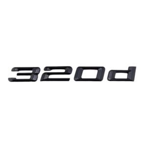 Emblema adhesivo 320d para maletero negro brillo compatible con BMW