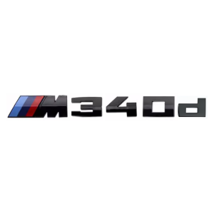 Emblema adhesivo M340d negro brillo para maletero compatible con BMW