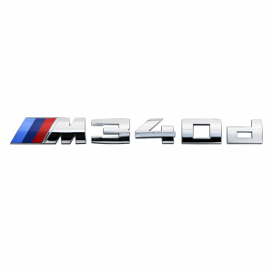 Emblema adhesivo M340d cromado para maletero compatible con BMW