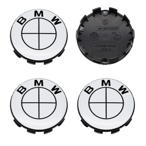 Emblemas full white para centro de llantas compatibles con BMW 68 MM