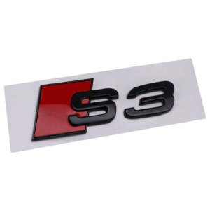 Emblema adhesivo S3 negro brillo para maletero compatible con Audi