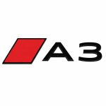 Logo A3 2024, 2025, 2026 para portón trasero de Audi A3 8Y Facelift