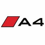 Logo A4 2021, 2022, 2023, 2024, 2025, 2026 para portón trasero de Audi A4 B9 Facelift