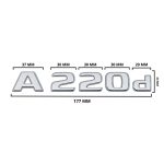 Insignia A220d cromada para portón trasero de Mercedes