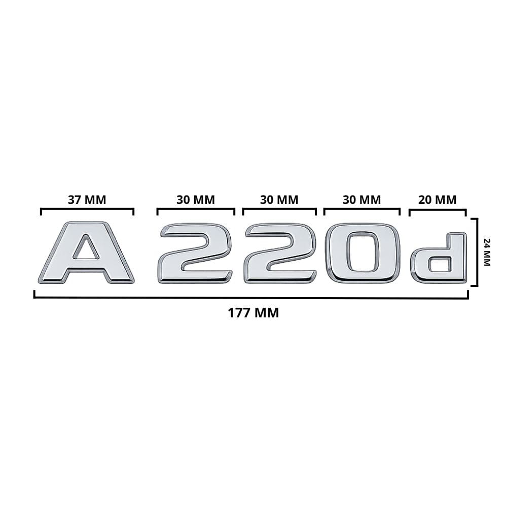 Insignia A220d cromada para portón trasero de Mercedes