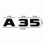 Insignia A35 negro para portón trasero de Mercedes