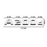 Logo A200d plateado para maletero de Mercedes Benz W176
