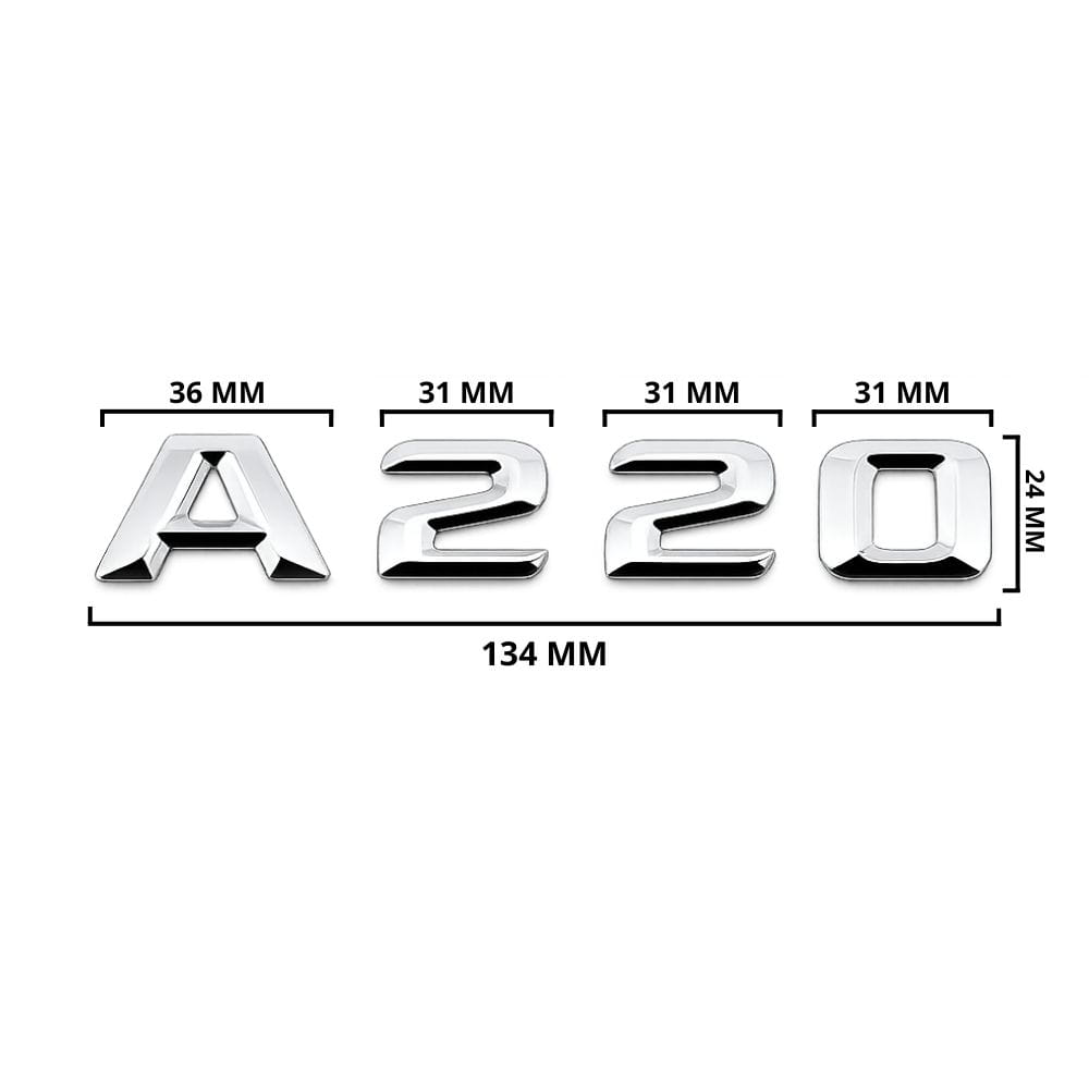 Logo A220 plateado para maletero de Mercedes Benz W176