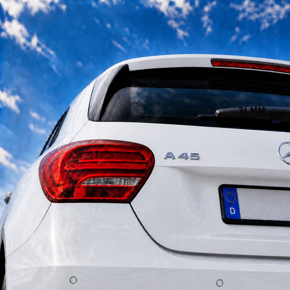 Logo A45 plateado para maletero de Mercedes Benz W176