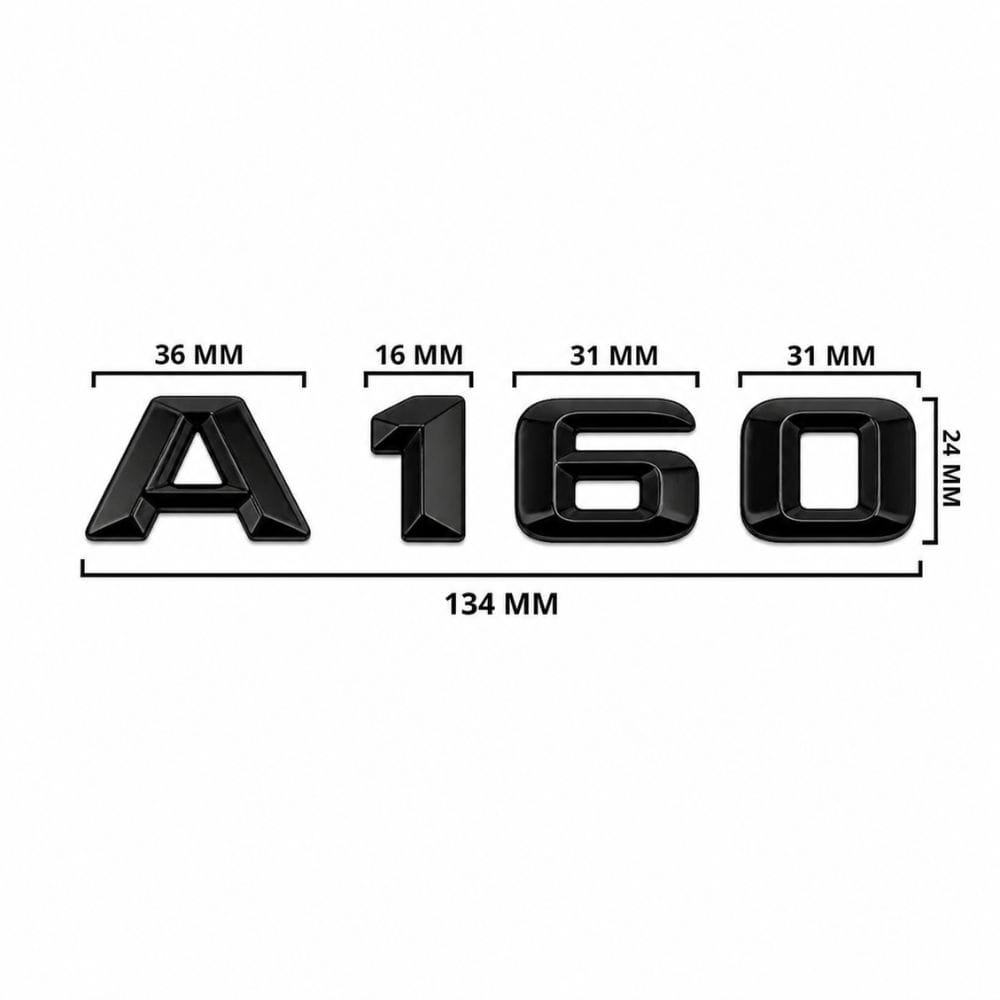 Logo A160 negro para maletero de Mercedes Benz W176
