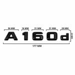 Logo A160d negro para maletero de Mercedes Benz W176