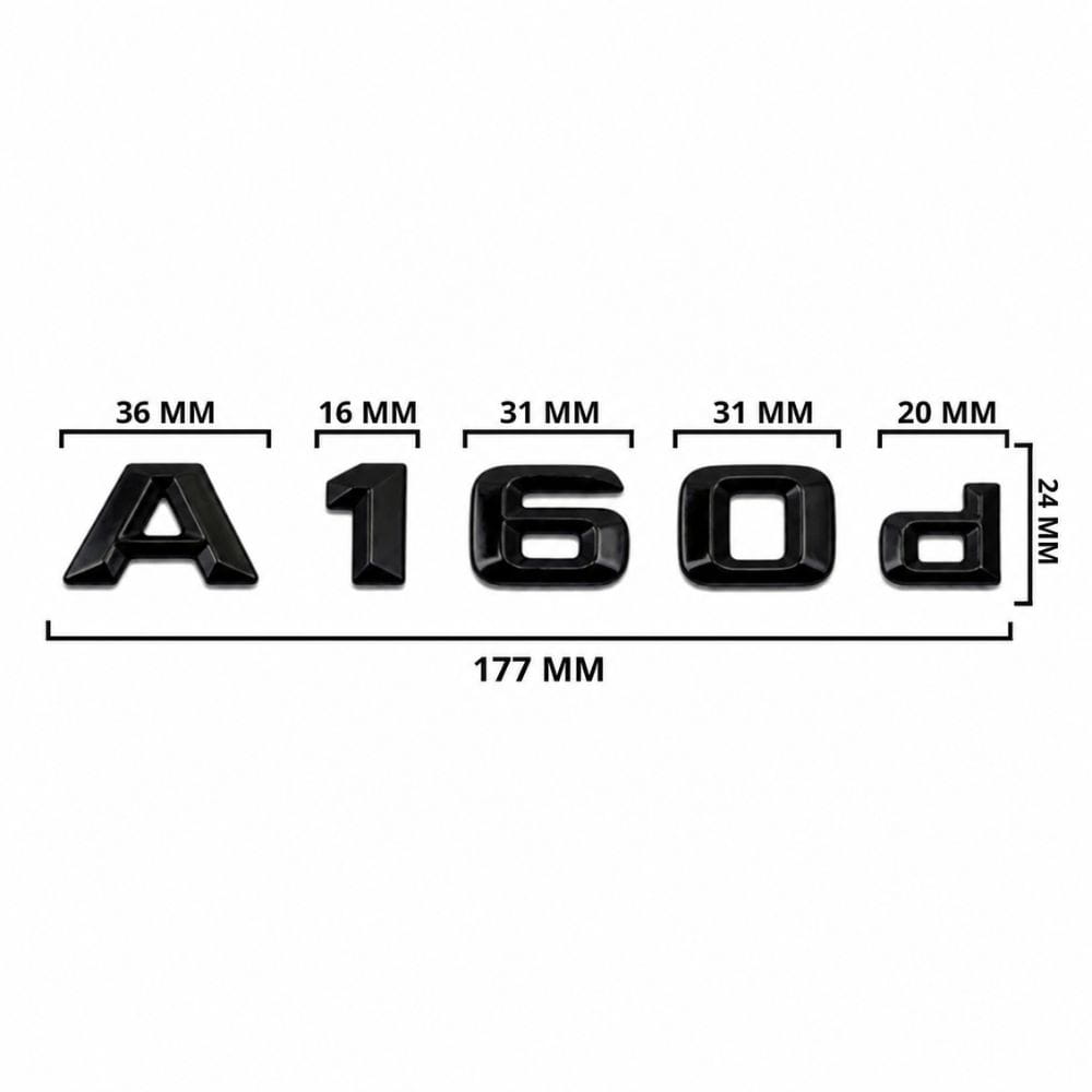 Logo A160d negro para maletero de Mercedes Benz W176