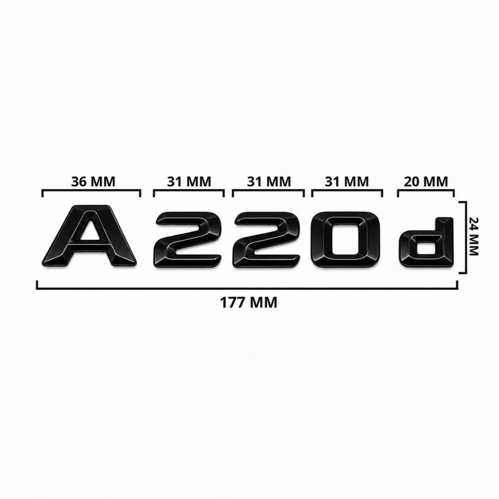Logo A220d negro para maletero de Mercedes Benz W176