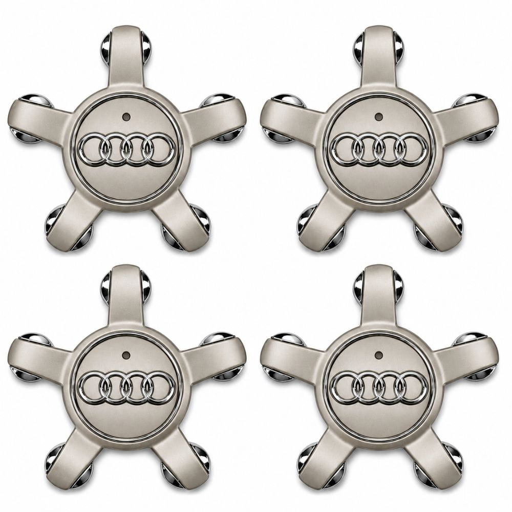 Emblema Audi 135 mm tipo estrella beige para llantas originales