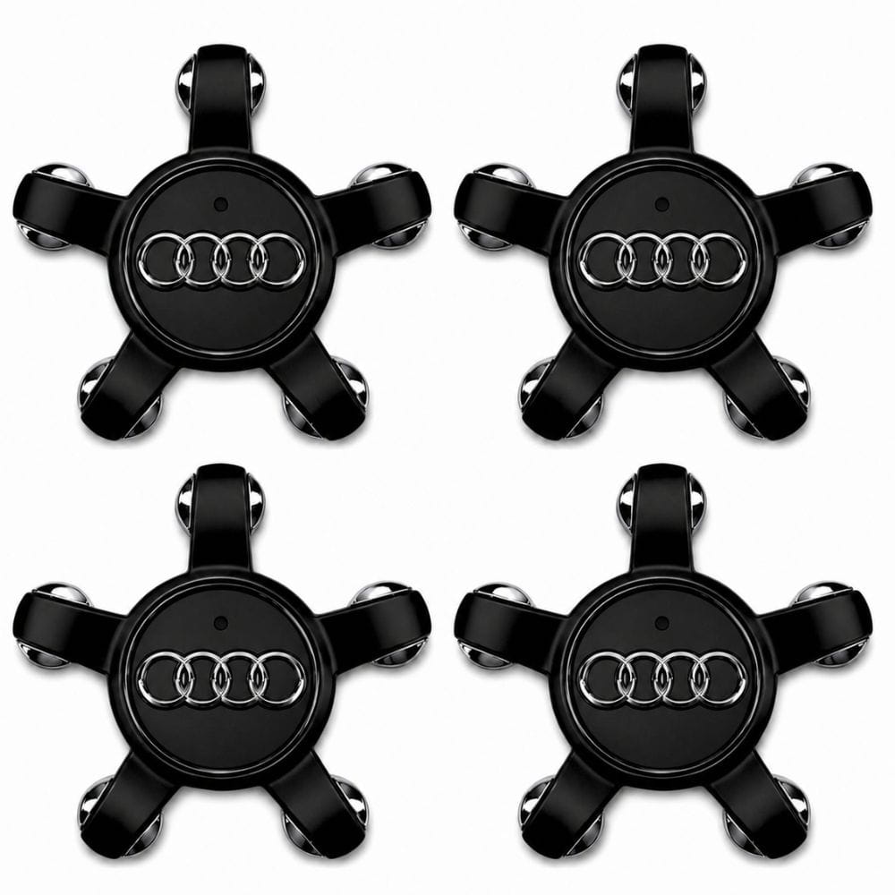 Emblema Audi 135 mm tipo estrella negro para llantas originales