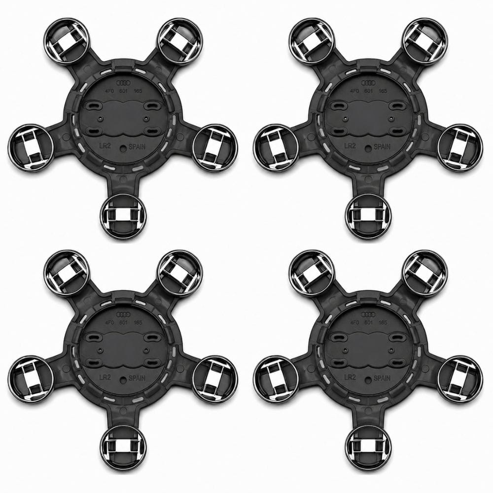 Emblema Audi 135 mm tipo estrella negro para llantas originales