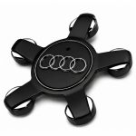 Emblema Audi 135 mm tipo estrella negro para llantas originales