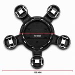 Emblema Audi 135 mm tipo estrella negro para llantas originales