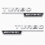 Emblema TURBO AMG para aletas laterales cromado con AMG cromado