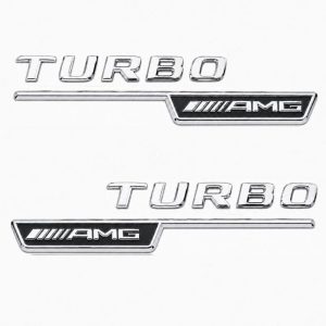Emblema TURBO AMG para aletas laterales cromado con AMG cromado