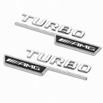 Emblema TURBO AMG para aletas laterales cromado con AMG cromado