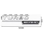 Emblema TURBO AMG para aletas laterales cromado con AMG cromado