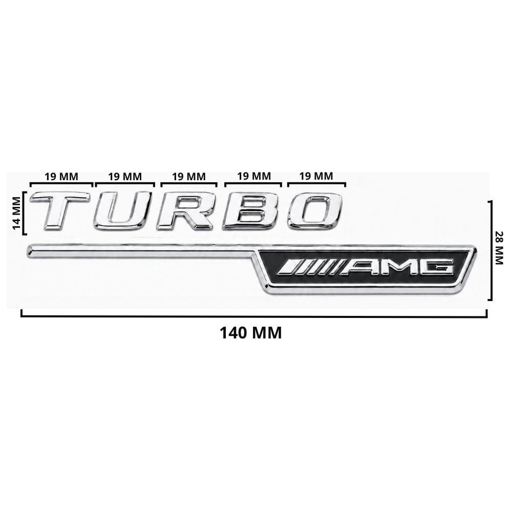 Emblema TURBO AMG para aletas laterales cromado con AMG cromado