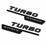 Emblema TURBO 4MATIC para aletas laterales negro brillo con AMG cromado