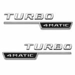 Emblema TURBO 4MATIC para aletas laterales cromado con AMG cromado