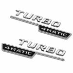 Emblema TURBO 4MATIC para aletas laterales cromado con AMG cromado