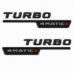 Emblema TURBO 4MATIC+ para aletas laterales negro brillo con AMG cromado